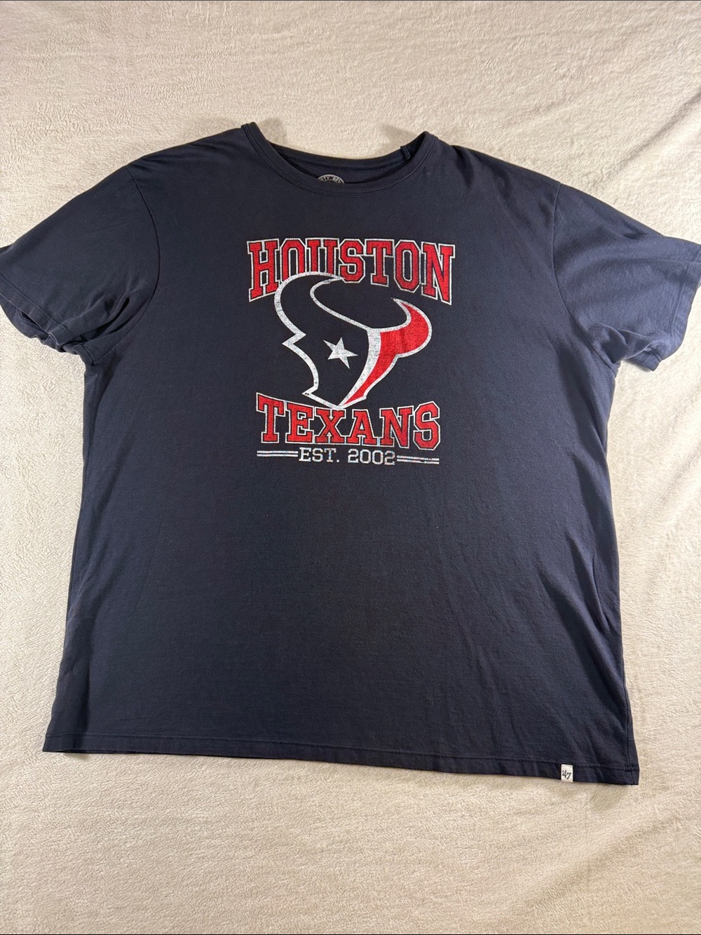 Houston Texans Navy Graphic Tee - Team Logo Shirt XL 100% Cotton